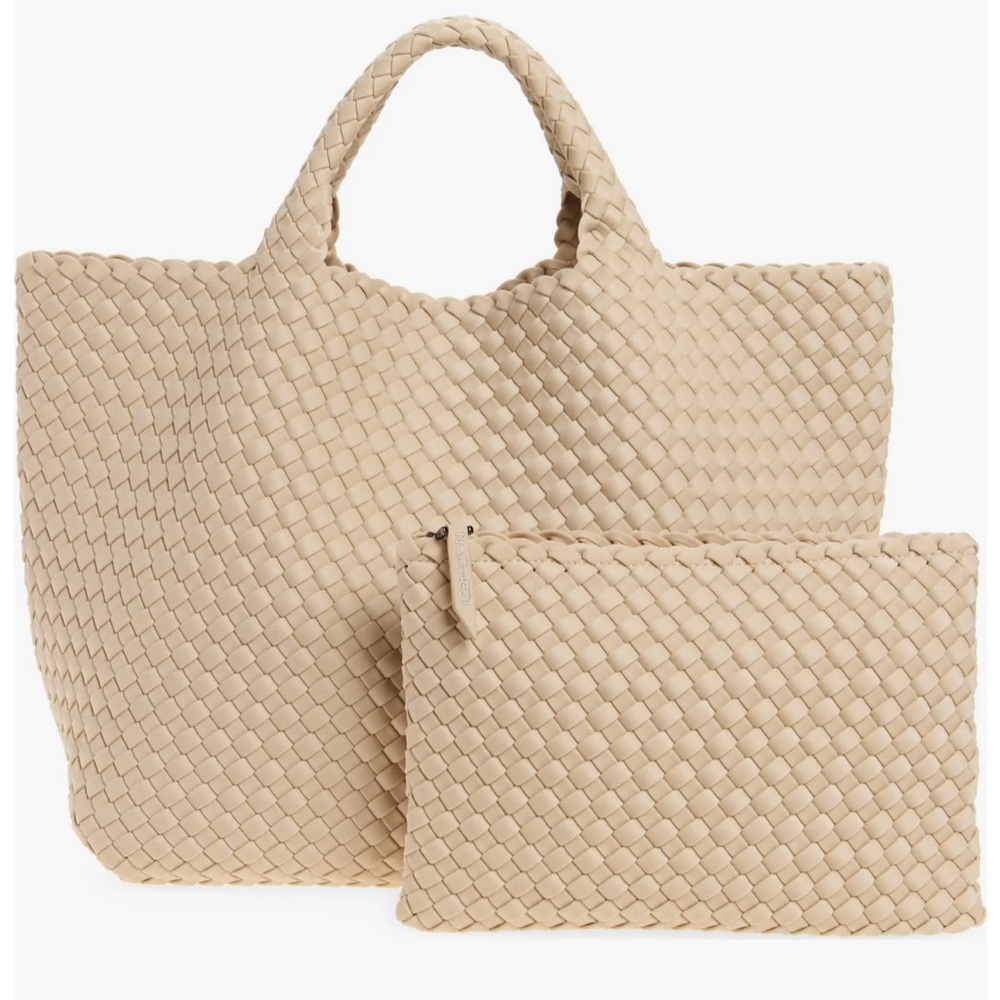 Naghedi Woven Tan Tote Bag